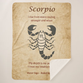 Manta Sherpa Signo zodiacal Escorpio con Afirmaciones