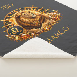 Manta Sherpa Signo zodiacal Leo Personalizado