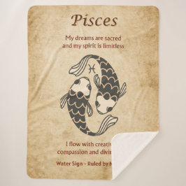 Manta Sherpa Signo zodiacal Piscis con Afirmaciones