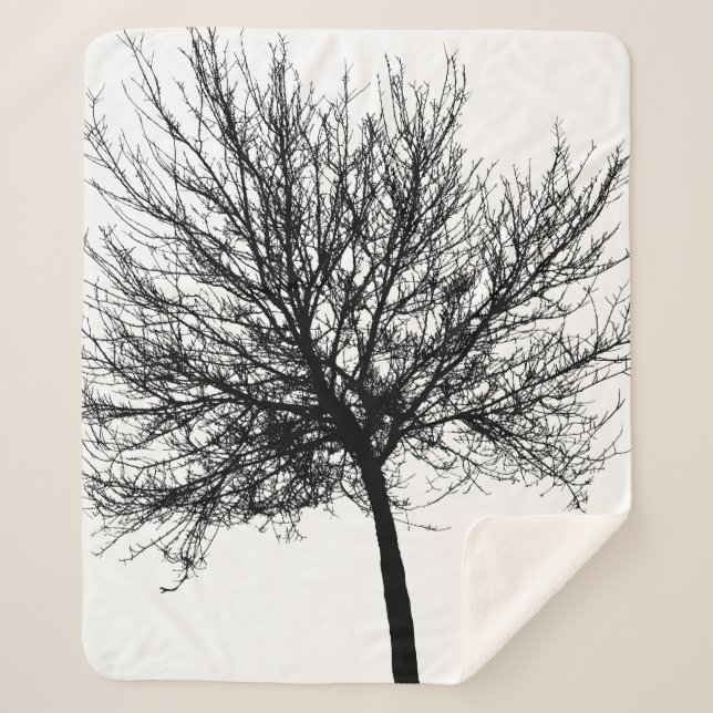 Manta Sherpa Silhouette de árbol (Anverso)