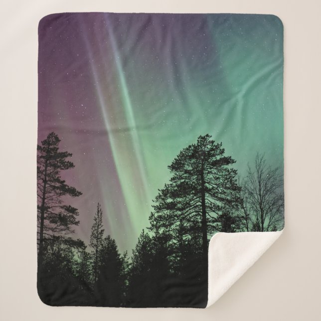 MANTA SHERPA SILHOUETTE PHOTO OF AURORA BOREALIS (Anverso)