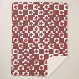 Manta Sherpa Silhueta de flores em padrão.