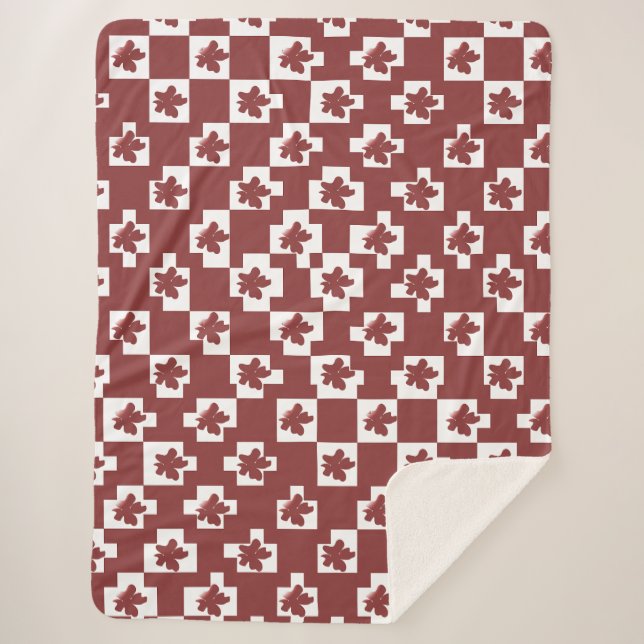 Manta Sherpa Silhueta de flores em padrão. (Anverso)