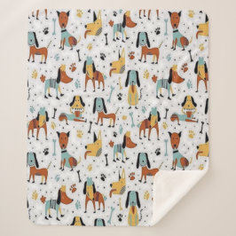 Manta Sherpa Silly Dogs Sherpa Blanket