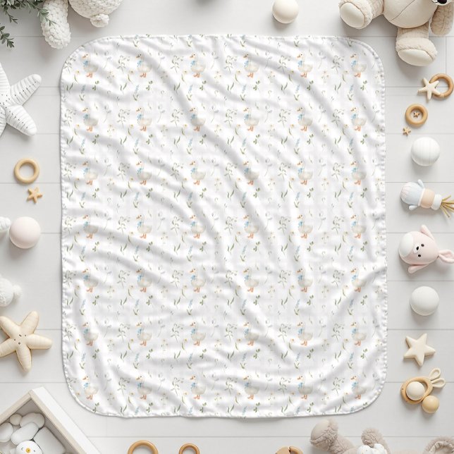 Manta Sherpa Silly Goose Wildflower Gingham Boy Baby Shower (Subido por el creador)