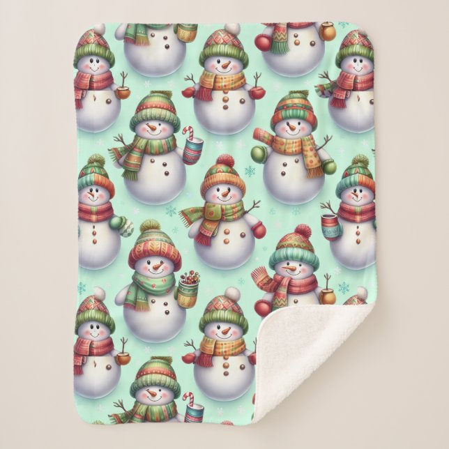 Manta Sherpa Silly Snowmen (Anverso)