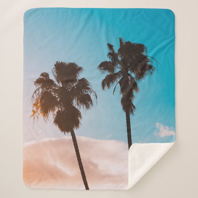 Manta Sherpa Siloette de palmera (Anverso)