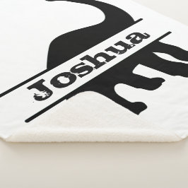 Manta Sherpa Silueta personalizada de dinosaurio de cuello larg