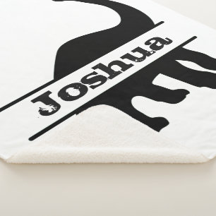 Manta Sherpa Silueta personalizada de dinosaurio de cuello larg