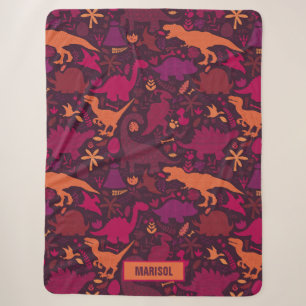 Manta Sherpa Siluetas de Dino Doodle para niños Dinosaurio