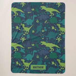 Manta Sherpa Siluetas de garabatos de dinosaurios para niños