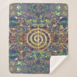 Manta Sherpa Símbolo de Choku Rei del oro y preceptos de Reiki