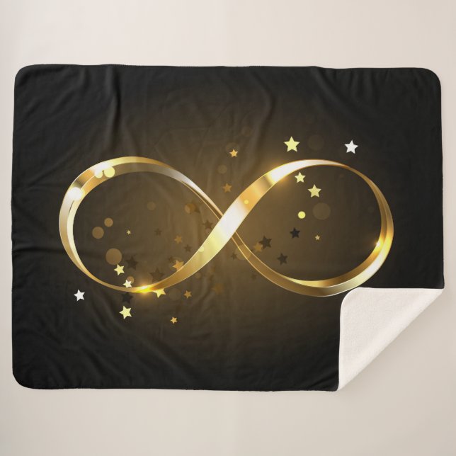 Manta Sherpa Símbolo de infinito dorado (Anverso (horizontal))