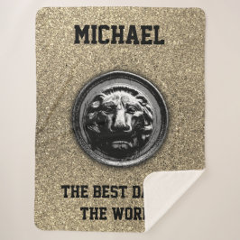 Manta Sherpa Símbolo de león antiguo en gráficos modernos de mo