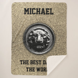 Manta Sherpa Símbolo de león antiguo en gráficos modernos de mo