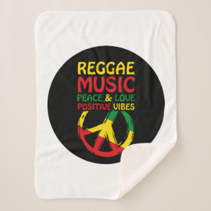 Manta Sherpa Símbolo de reggae y paz con citas positivas