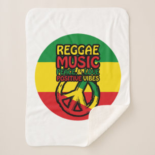 Manta Sherpa Símbolo de reggae y paz con citas positivas