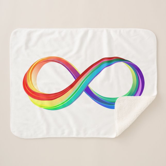 Manta Sherpa Símbolo infinito arcoiris en capas (Anverso (horizontal))