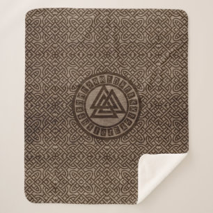 Manta Sherpa Símbolo y runas de Valknut en modelo céltico en 