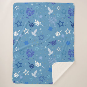 Manta Sherpa Símbolos de Hanukkah