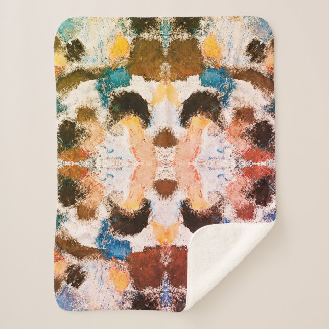 Manta Sherpa Simetría de Pastel vibrante - Arte textual abstrac (Anverso)