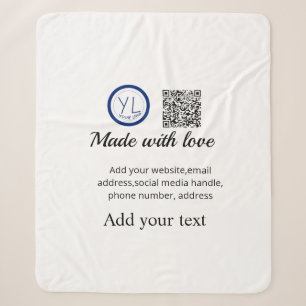Manta Sherpa Simple código qr minimalista agregar logo escanear