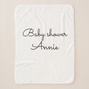 Manta Sherpa simple minimal agrega tu nombre texto baby shower 