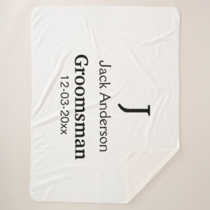 Manta Sherpa SIMPLE MINIMAL añada tu nombre personalizado groom