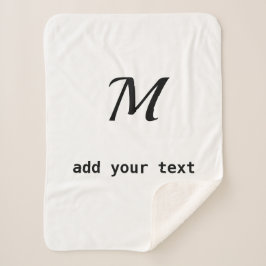 Manta Sherpa simple mínimo añadir el texto foto monograma