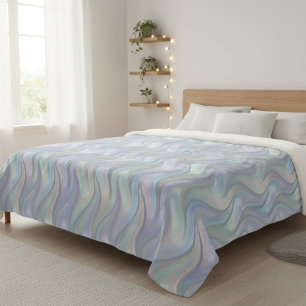 Manta Sherpa Simple Pastel Waves Modern Blanket - For Her 