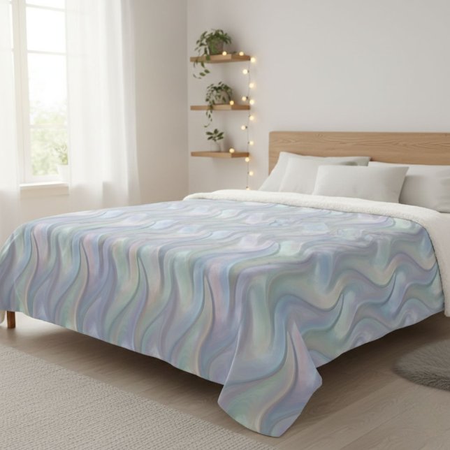 Manta Sherpa Simple Pastel Waves Modern Blanket - For Her  (Subido por el creador)