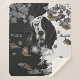 Manta Sherpa Sintetizador de inglés blanco y negro