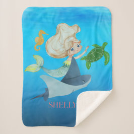 Manta Sherpa Sirena personalizada