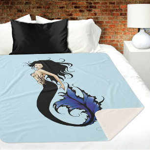 Manta Sherpa Sirenas tribales azules