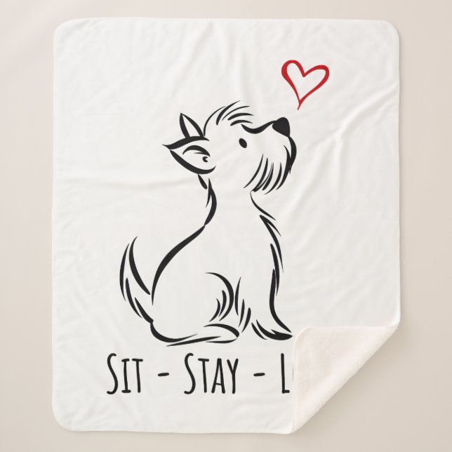 Manta Sherpa Sit-Stay-Love Westie (Anverso)