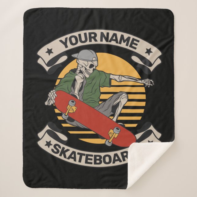 Manta Sherpa Skeleton Skeleton Personalizado Nose Grab (Anverso)