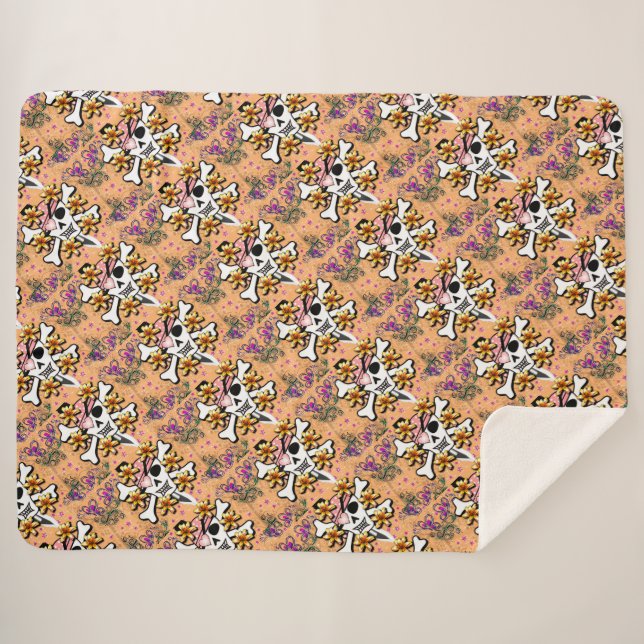 Manta Sherpa Skull y Crossbone (Anverso (horizontal))