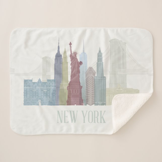 Manta Sherpa Skyline de Nueva York (Anverso (horizontal))