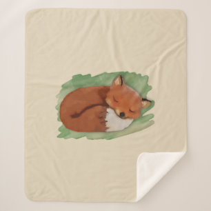 Manta Sherpa Sleeping Fox Sherpa Blanket