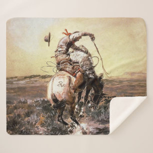 Manta Sherpa “Slick Rider” Arte Occidental de Charles M Russell
