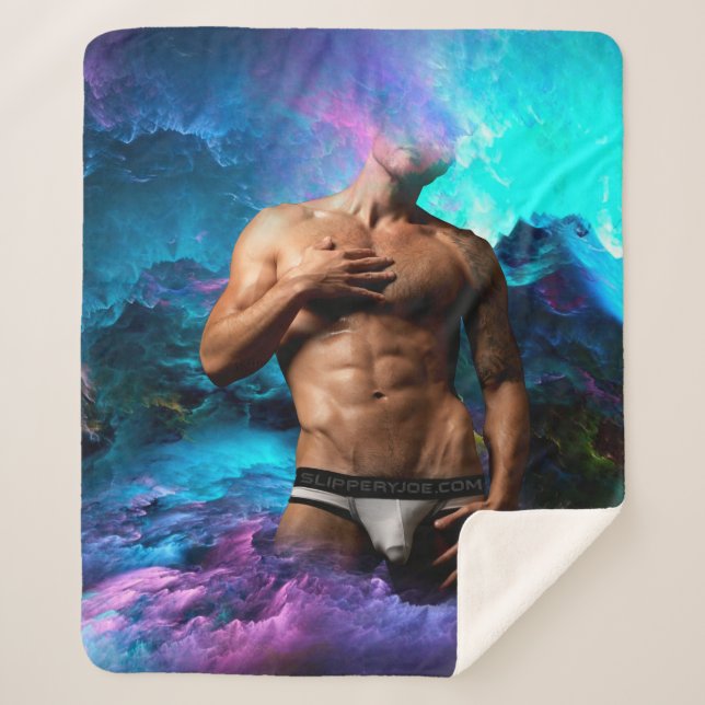 Manta Sherpa SlipperyJoe hombre muscular macizo de ropa interio (Anverso)