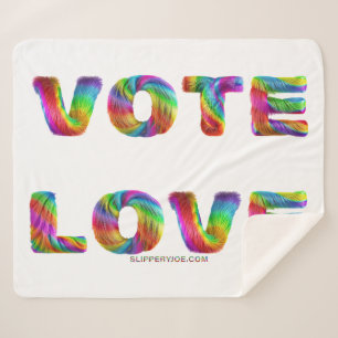 Manta Sherpa SlipperyJoe voto amor igualdad pelaje de colores d
