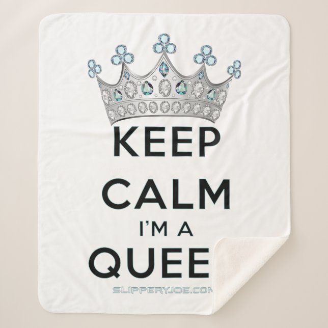 Manta Sherpa SlipperyJoe's Keep Calm Queen Royal Crown jewels a (Anverso)