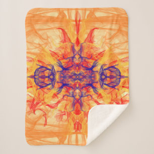 Manta Sherpa SMOKE naranja - Arte Fractal - Sherpa Blanket