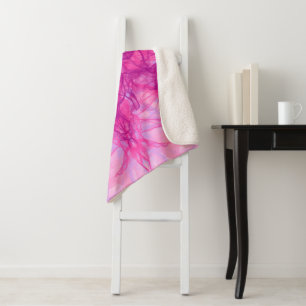 Manta Sherpa SMOKE PINK - Arte fractal moderno y abstracto -