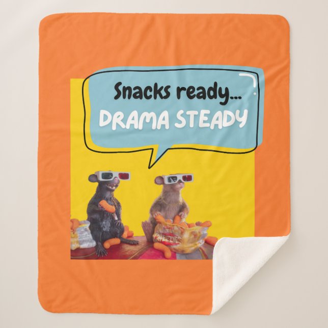 Manta Sherpa Snacks Listos, Drama Steady (Anverso)