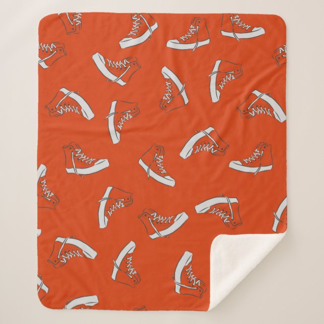 Manta Sherpa Sneakers Red: Impresión sin foco vintage (Anverso)