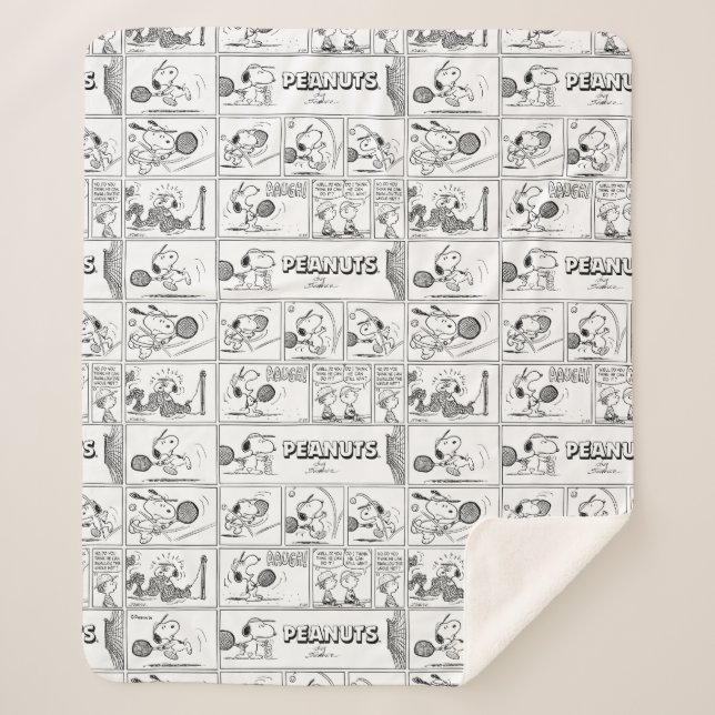 Manta Sherpa Snoopy Juega Al Tenis (Anverso)