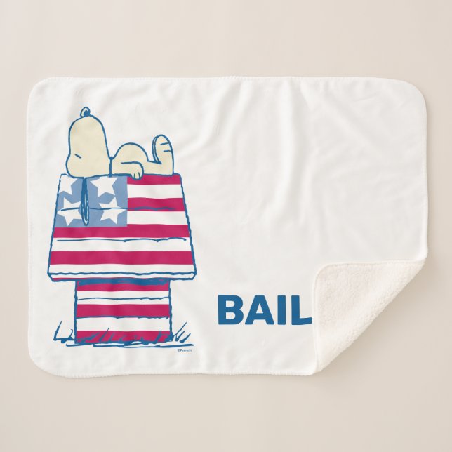 Manta Sherpa Snoopy on the 4 of July Dog House (Anverso (horizontal))