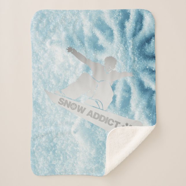 Manta Sherpa Snowboarder Throw Blanket (Anverso)